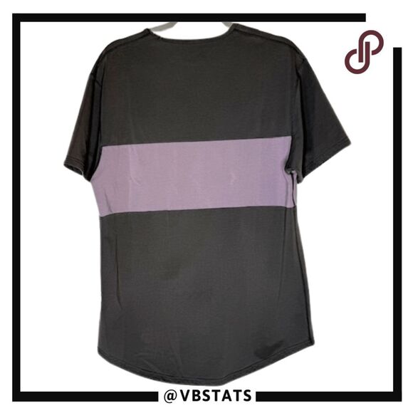 BYLT Basics Men's Drop Cut Short Sleeve Lux Colorblock T-Shirt Gray Pink Small - Picture 2 of 6